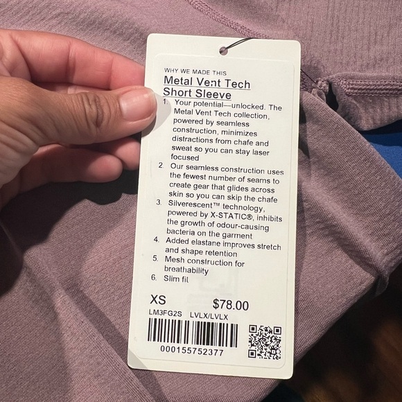 Lululemon Men's XS Lavender Lux Metal Vent Tech Short Sleeve Gym Train Work Out - Picture 5 of 5